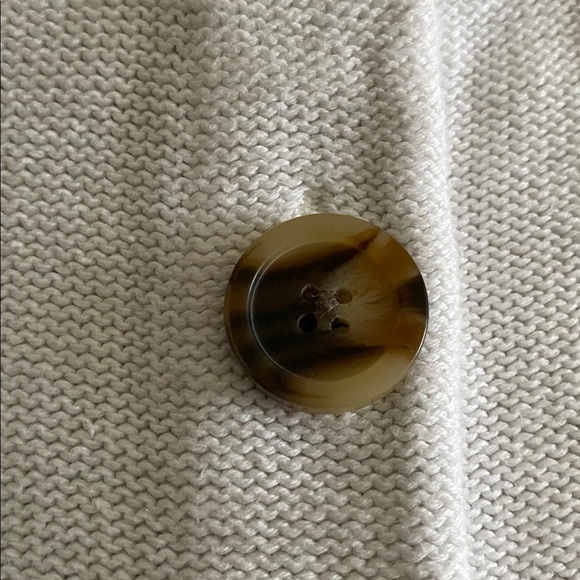 Quince 100% Organic Cotton Cropped Cardigan Faux Tortoise Buttons Size Medium - Picture 7 of 16